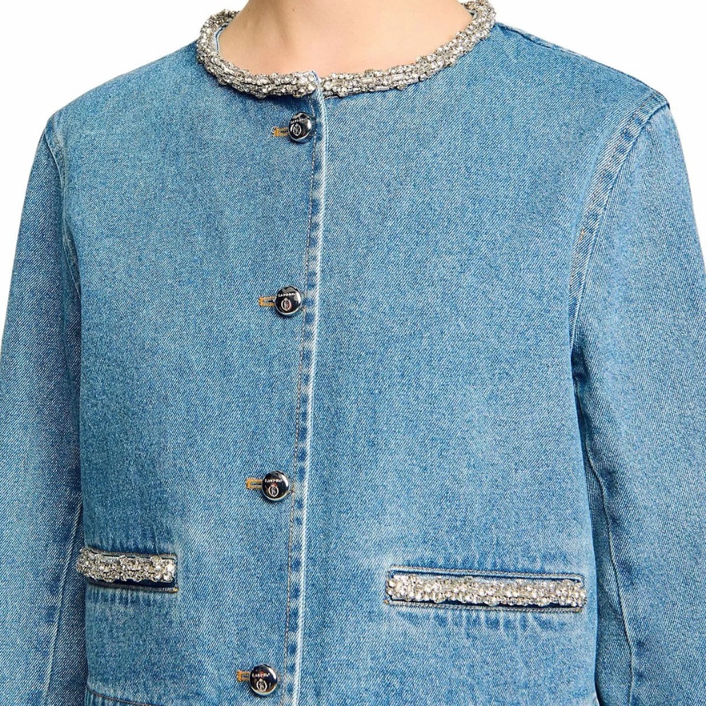 Erzelia Rhinestone Denim Jacket - Picture 2 of 7